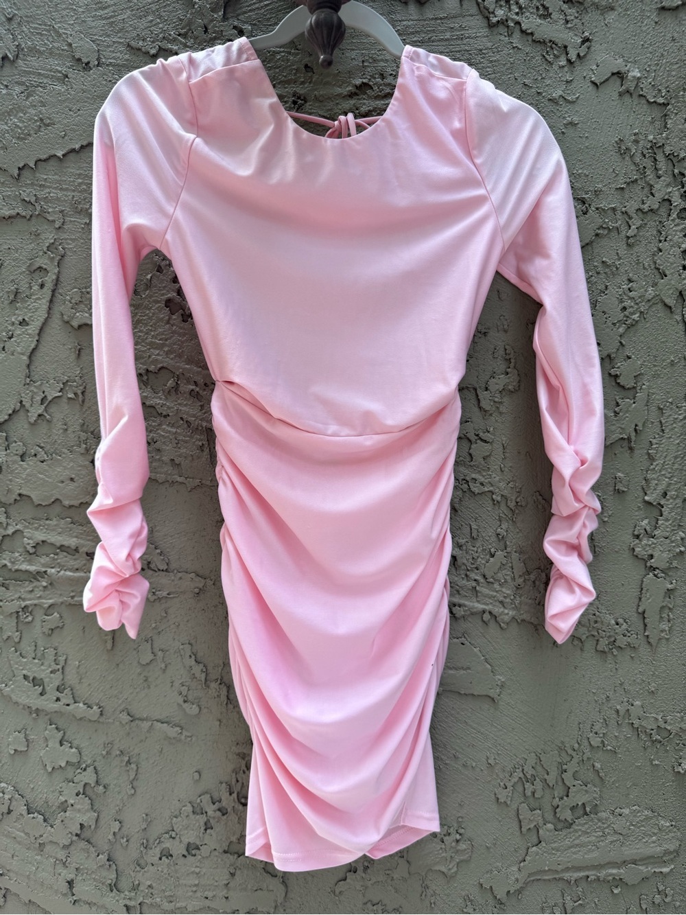 Lucy in the Sky Josie Open Back Long Sleeve Dress Pink size S - Picture 3 of 15